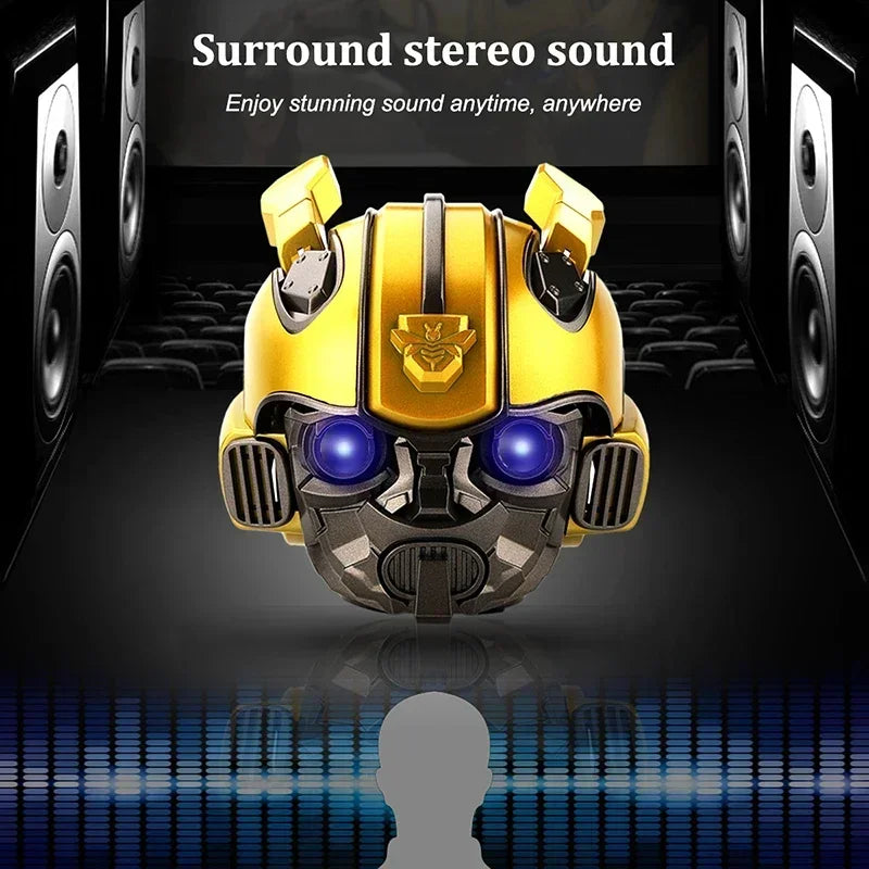 Transformers Speakers Bumblebee Head Bluetooth Speakerdual Speakersled Light Heavy Basssuitable Radio Bumblebee Ornament