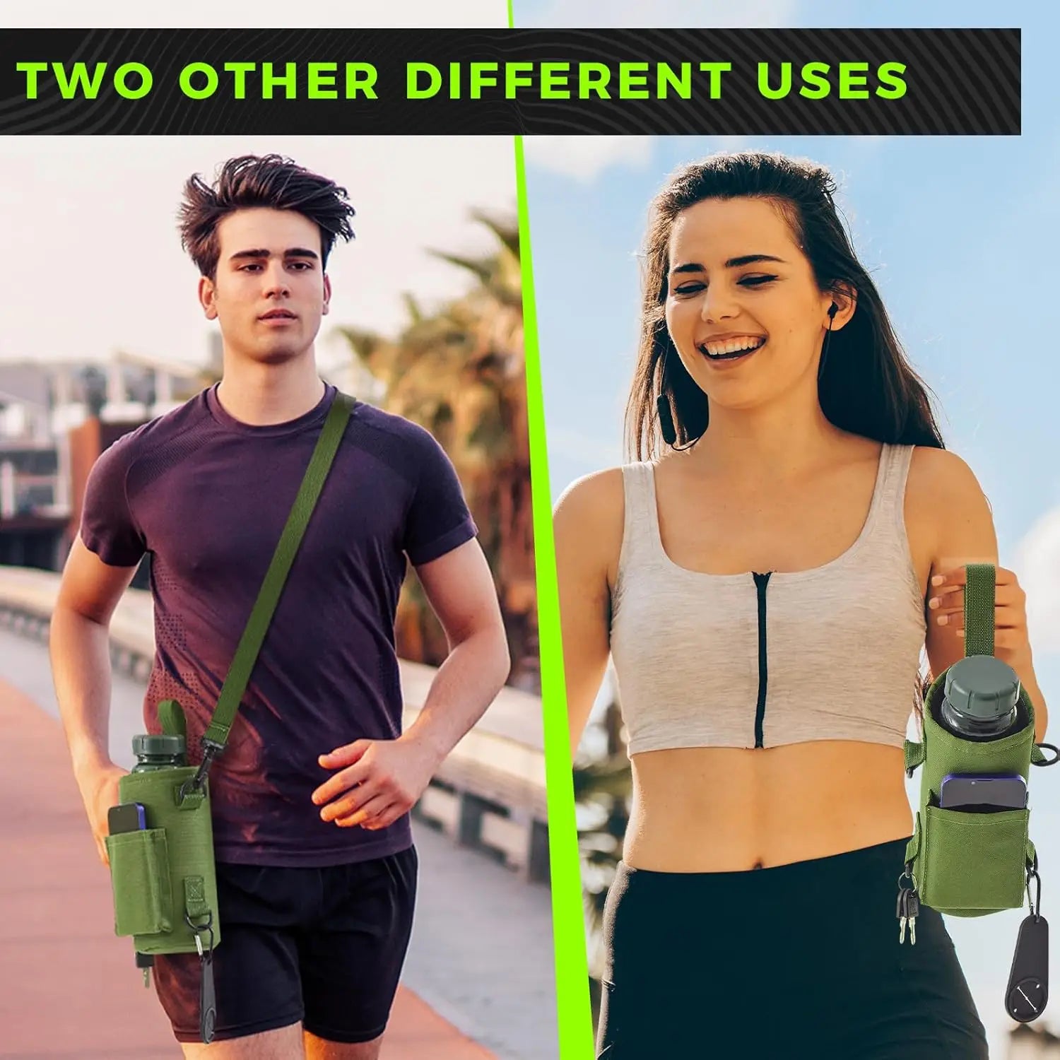 Magnetic Gym Water Bottle Bag Holder, Built-in Magnet for Easy Attachment to Metal Surface, Magnetic Bottle Sleeve Pouch