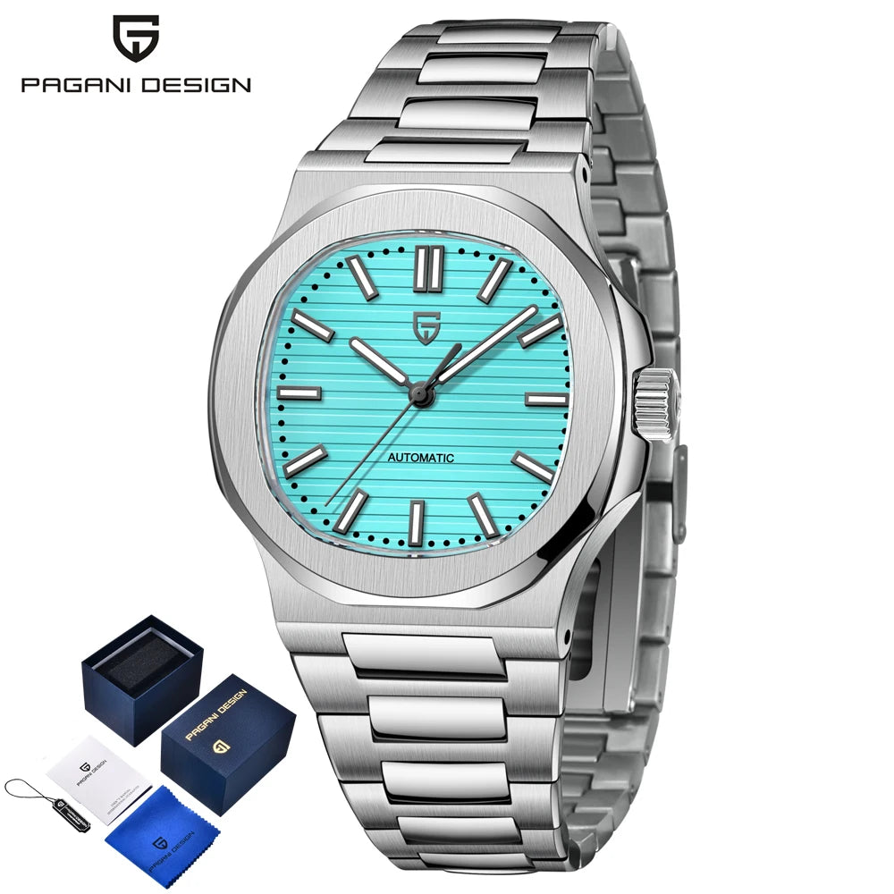 PAGANI DESIGN men's 1728 luxury Retro Mechanical Watch Men's Gift box stainless steel Sapphire glass 100m waterproof Men's Watch