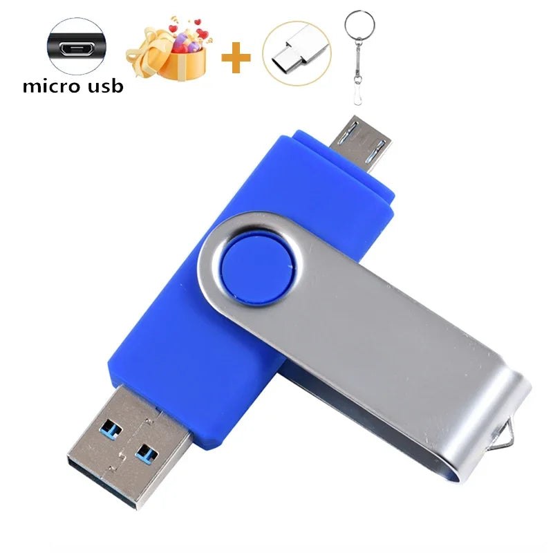 JASTER OTG 2 in 1 USB Flash Drive Pen Drive 128GB 64GB 32GB 16GB External Storage Frosted Double Application Micro USB Stick
