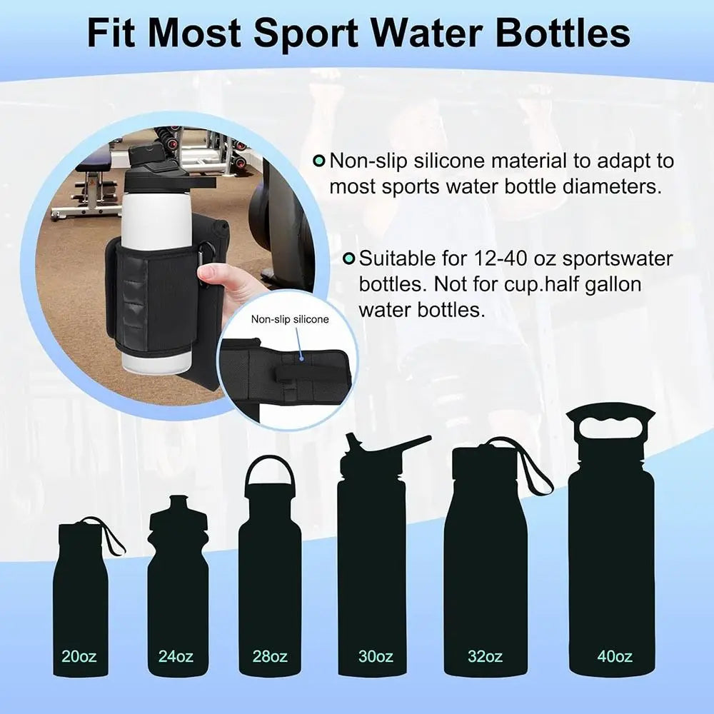 Magnetic Gym Water Bottle Bag Holder, Built-in Magnet for Easy Attachment to Metal Surface, Magnetic Bottle Sleeve Pouch