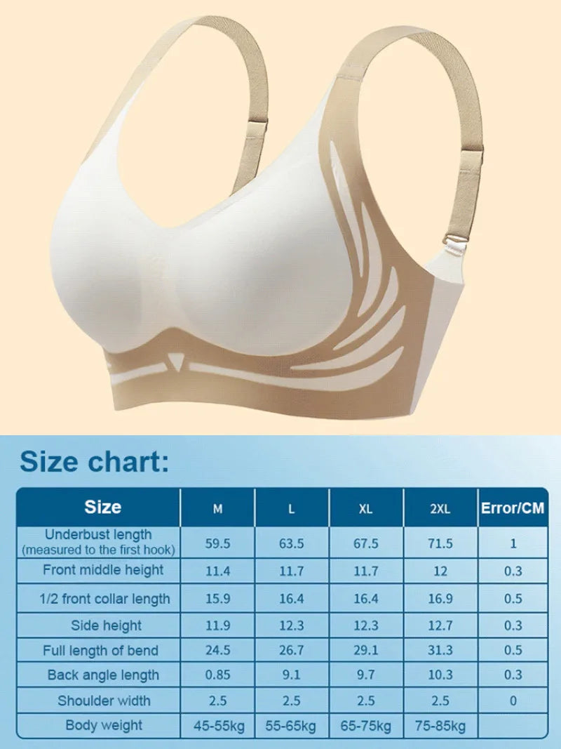 Seamless Ladies Underwear V-neck No Steel Ring Small Chest Gathered Adjustable Comfortable Thin Top Bra Breathable Gathered