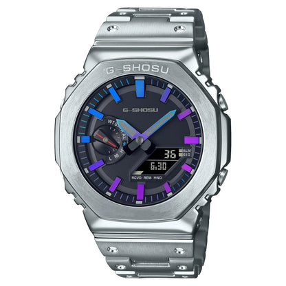 Electronic Unisex Watch Full Digital Sports Function LED Alloy Large Dial World Time Steel Strap GMB Oak Series