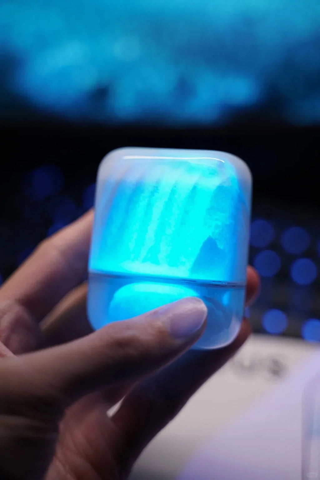 LIUP Night Light Quicksand Wireless Earphones AI Noise Reduction Luminous Transparent Glass Bluetooth 5.4 Muisc Gaming Headphone