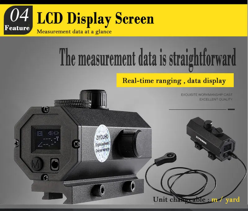 1200m Mini Laser Infrared Riflescope Rangefinder for Hunting Shooting Distance Angle Speed Measurer Tactical Rifle Scope Mounted
