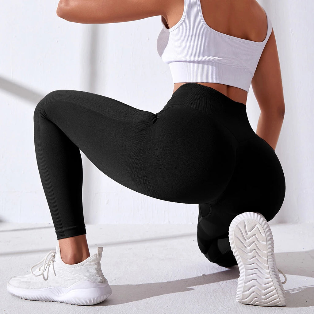 Gradient Leggings Fitness Women High Waist Workout  Jogging Leggins Push Up Pants Gym Tights Stretch Energy Sportswear