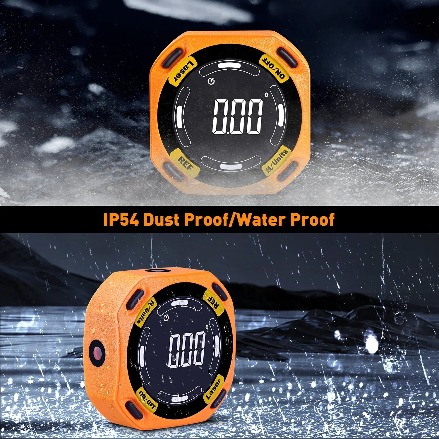 RZ Digital Inclinometer Laser Angle Finder  3-in-1 Line Protractor 4X90 Degree