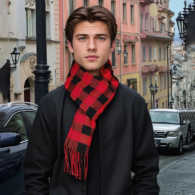 2024 Cashmere Scarf Plaid Tassel Shawl Man Stripe Pashmina Warm Blanket Winter Scarf Outdoor Neckscarf High Quality Scarf Stoles