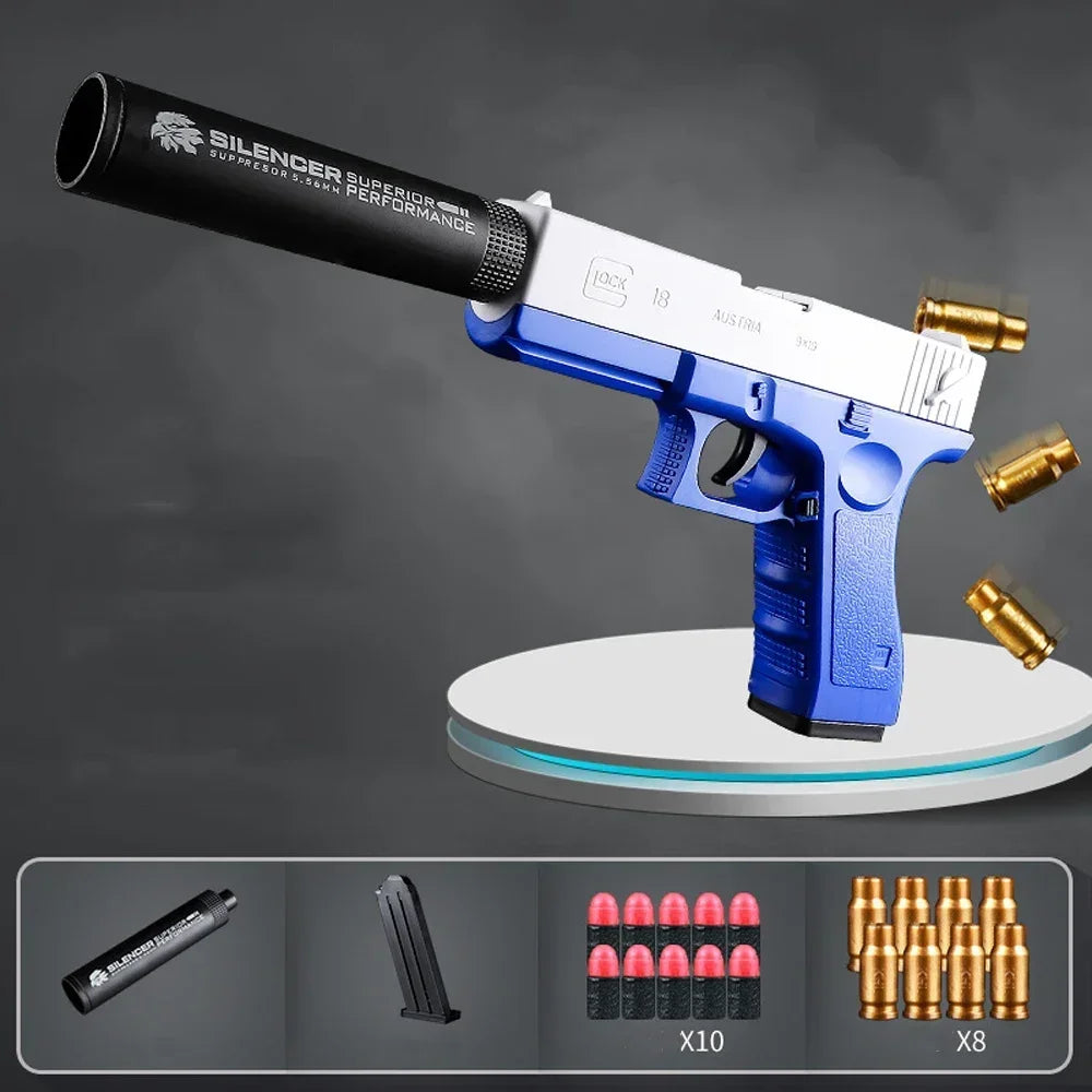 Mechanical Automatic Desert Eagle Toy Guns Shell Ejection Airsoft Pistol Continuous Firing Soft Bullet for Children Shooting