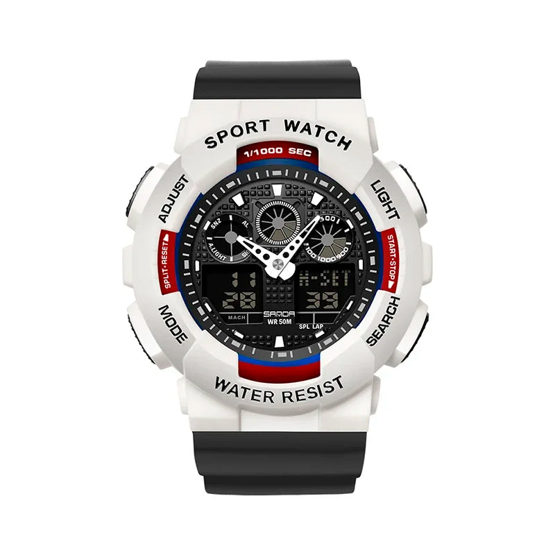 Sport Watch Men Luxury Double Time Electrconi Watches Women's Wristwatch Fashion Shockproof Stopwatch Military Sports Clock