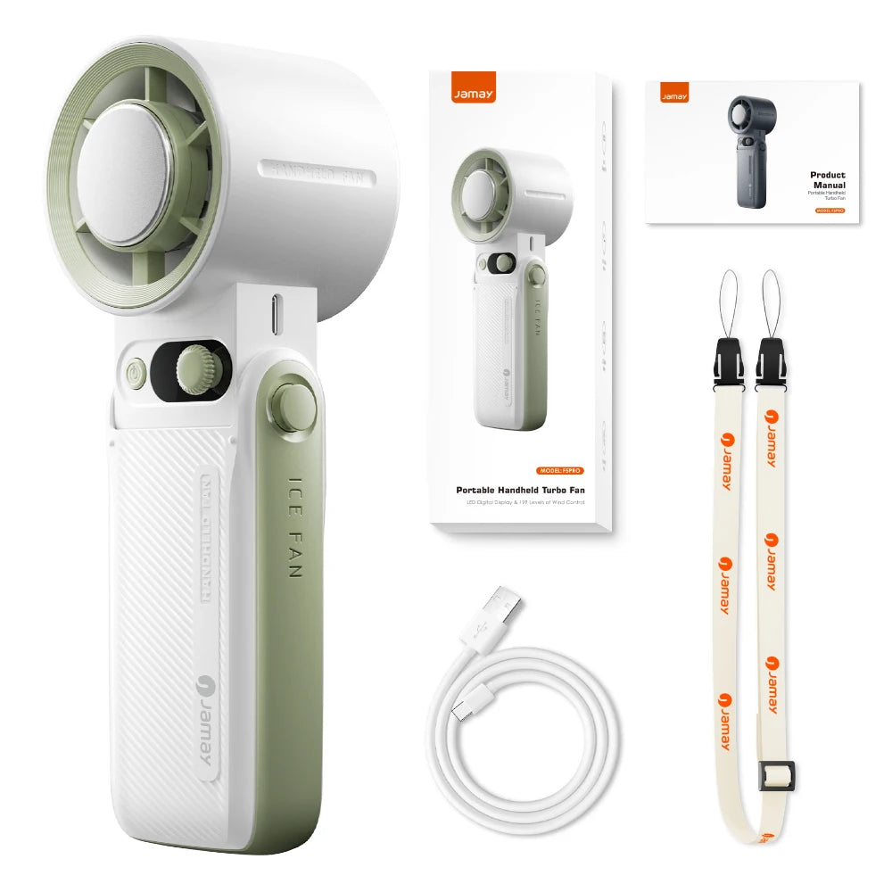 Portable Handheld fan Strong Wind 199 Gear Wind speed LED Digital Display Adjustable Turbo Portable Outdoor Handheld 8000mAh