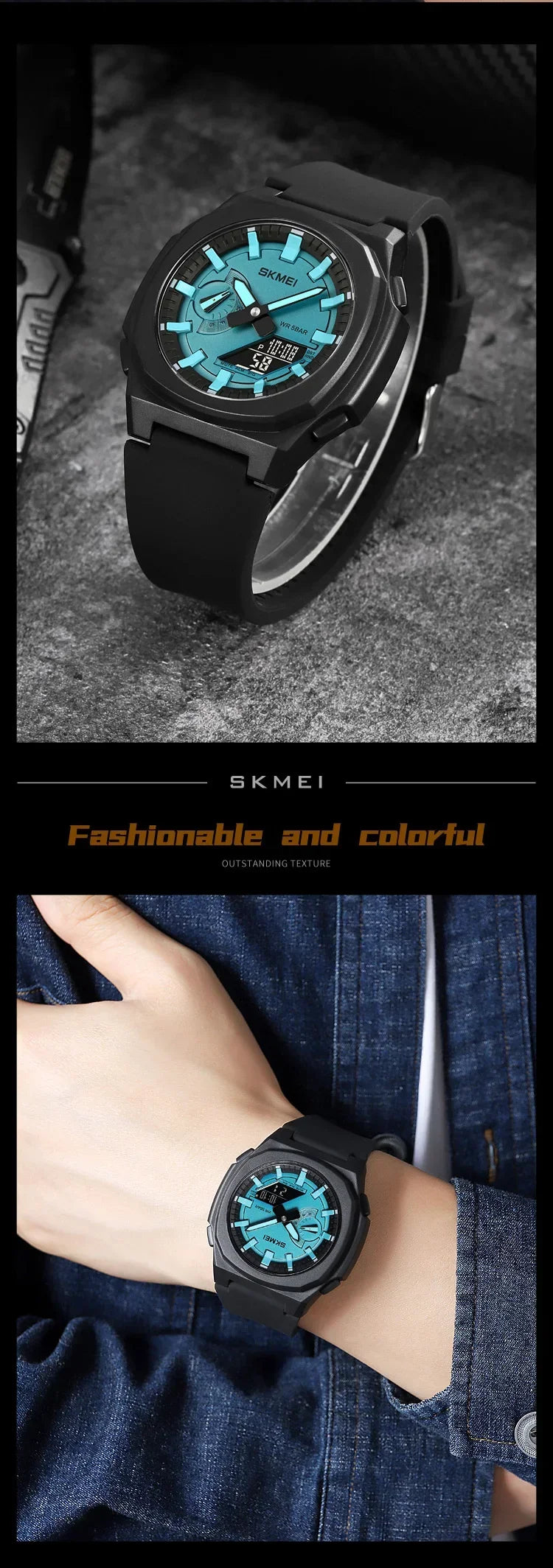 SKMEI 2091 5 Alarms Date Clock reloj hombre with Japan Digital Movement Sport Watches Waterproof Men Countdown Chrono Wriswatch