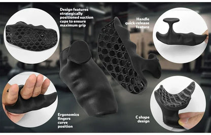 2 Pcs Fitness Gloves Grip Enhancer Silicone Four Hole Grip Cross Training Palm Handshake Manual Protection Gymnastics Exercise