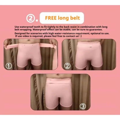 Waterproof Silicone Swim Trunks Quick-Dry Anti-Bacterial Beach Swimming Shorts Men Women High-Waisted Pool Water Park Rafting
