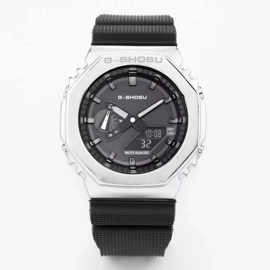 Sports Unisex Digital Electronic Watch Full Function World Time LED Dual Display Oak GM Series