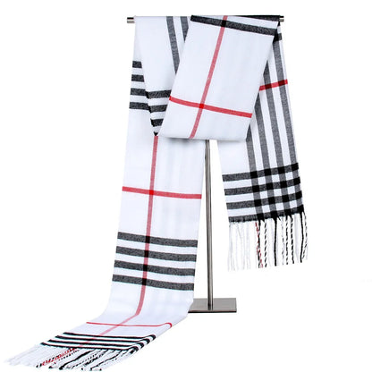 180cm Imitation Cashmere Warm Scarf for Women, Winter Men Shawl,Imitation Cashmere Plaid Scarf Female,lusuge scarf