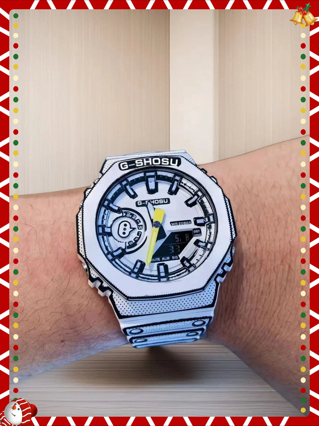 Black Sport Digital Unisex Watch Full Function World Time LED Dual Display Water Resistant Oak Series