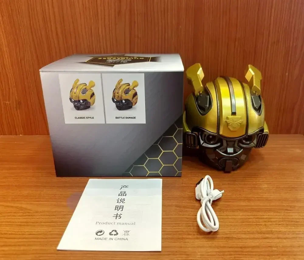 Transformers Speakers Bumblebee Head Bluetooth Speakerdual Speakersled Light Heavy Basssuitable Radio Bumblebee Ornament