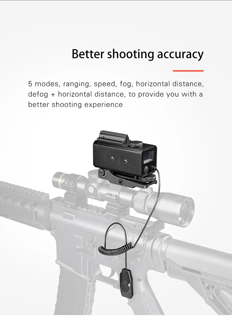 1200m Mini Laser Infrared Riflescope Rangefinder for Hunting Shooting Distance Angle Speed Measurer Tactical Rifle Scope Mounted