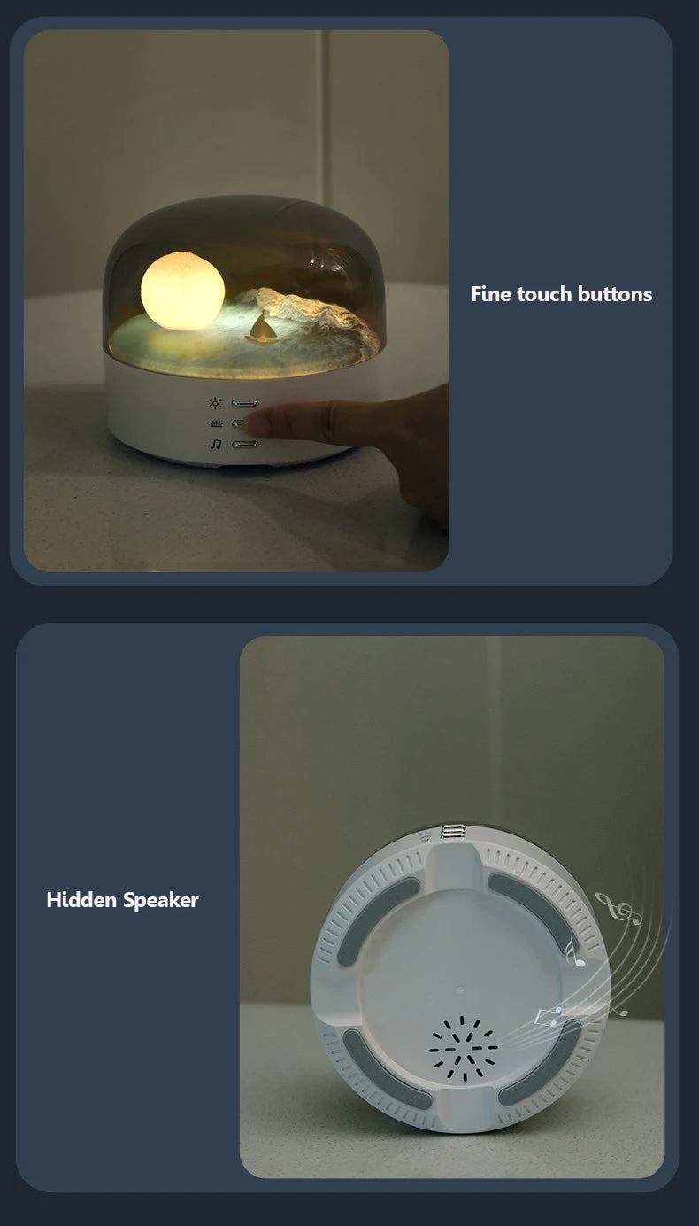 Mini Portable Bluetooth Speaker Ambient Light High Quality Sound Bluetooth Music Box with Dimming Soft Light Wireless Music Play