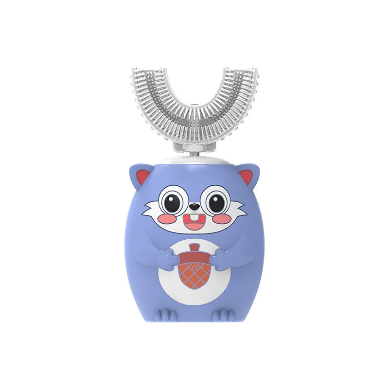 360° Sonic Electric Toothbrush U Shape Rechargeable for Kids Children Automatic Silicone Tooth Brush Smart Timer Blue Light IPX7