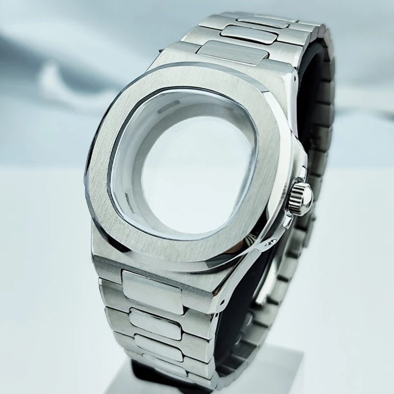 Watch Case for NH34 N.H35 N.H36 Movement - Fits 29.5-30mm Dial & 13mm Band - Replacement Mod DIY Case Set in Silver Black Gold