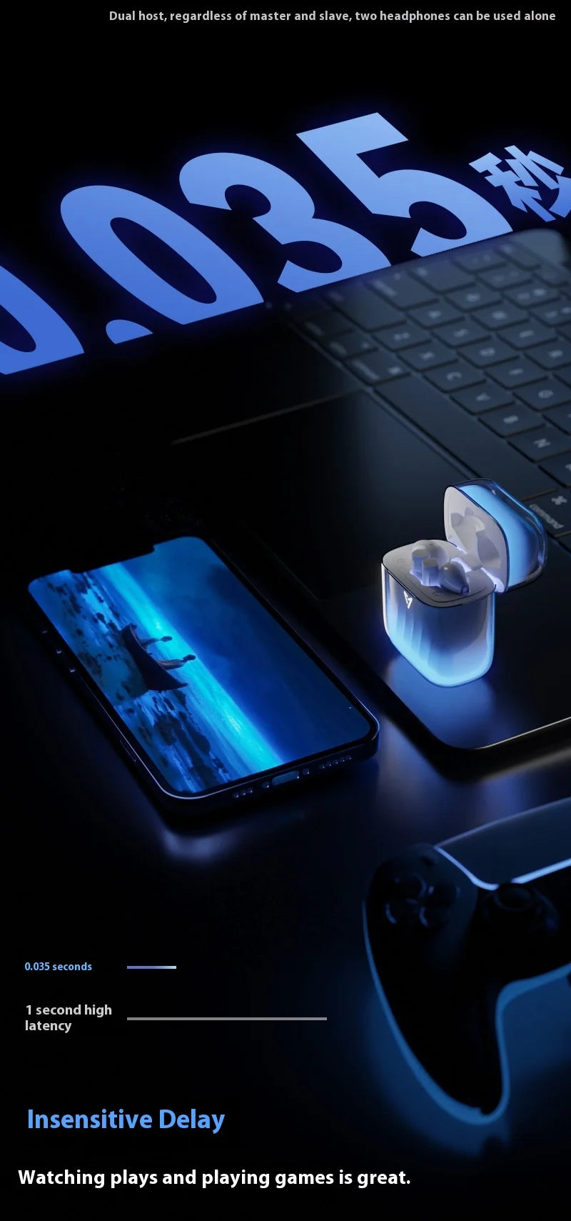 Glowing Gaming Bluetooth Earphones High Quality Sound Long Battery Life True Wireless Earbuds For Sports And Fitness