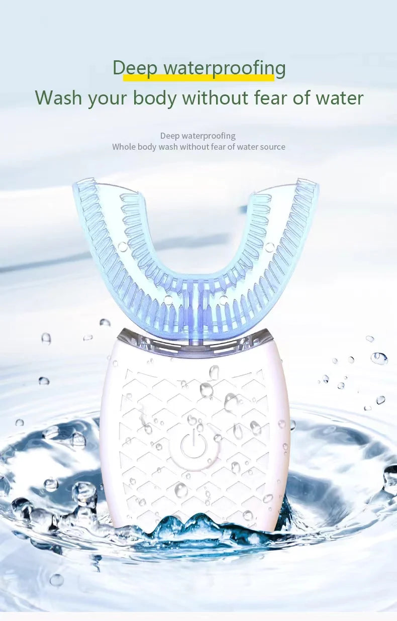 Sonic Automatic Electric Toothbrush For AdultUShaped 360 Degree Toothbrush USB RechargeableTeeth Cleaning & Whitening Brush