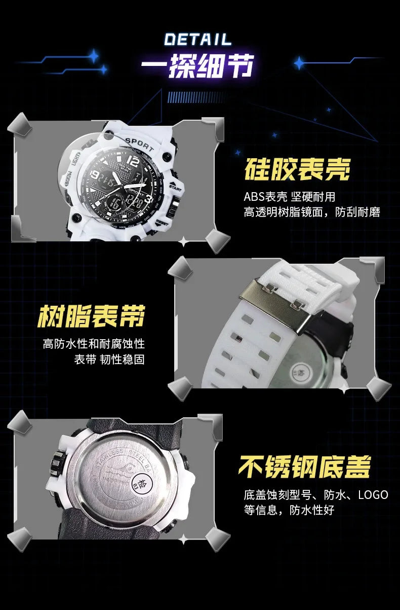 Teenage Men's Junior High School Student Fashion Trend Black Technology Sports Glow Men's Electronic Watch