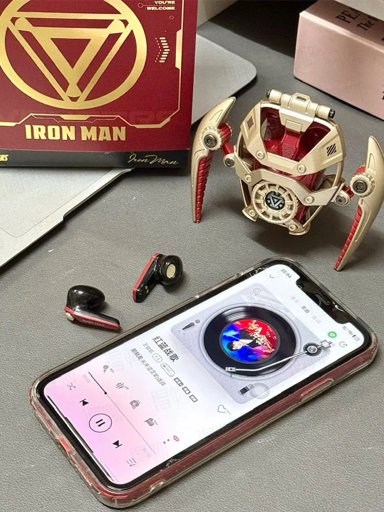 MARVEL Collaboration Bluetooth Headphones ANC Active Noice Cancellation Bluettoth Wireless Earphones Sports Gaming Gift Iron Man