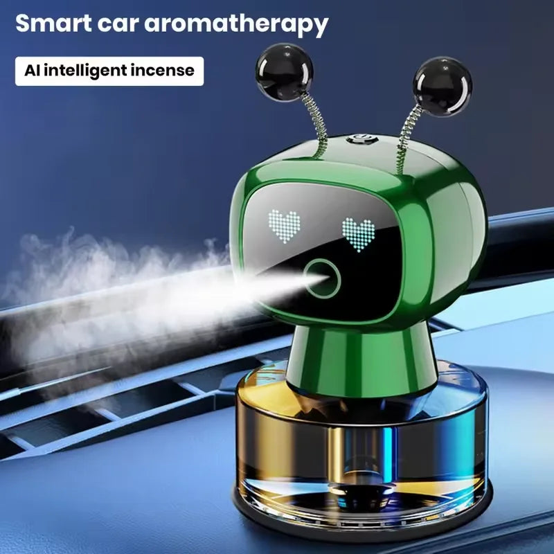 Smart Car Air Freshener AI Rechargeable Car Aroma Diffuser Smart eyes 4 Levels of Adjustable Intelligent Car Diffuser Gift