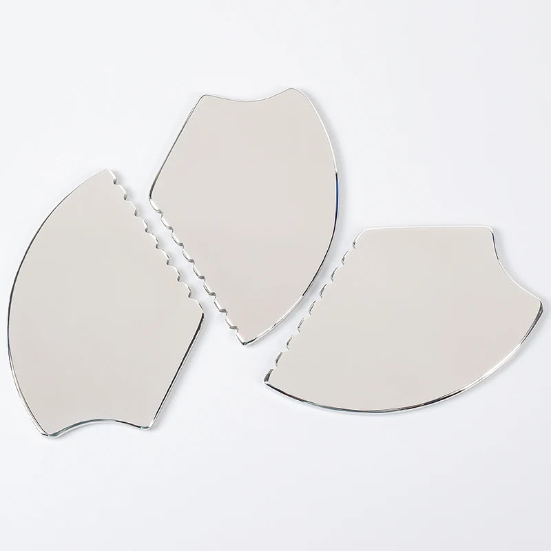 Gua Sha Facial Tool, Stainless Steel GuaSha Massage Tool Natural Universal Facial Silver Metal Gua Sha Board for SPA Acupuncture