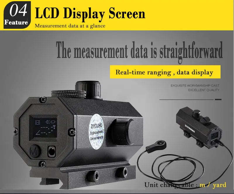 Tactical Hunting Sniper Laser Rangefinder Riflescope Long Range 1200M Real-time Rang Finder Distance Meter Angle Speed Telemeter