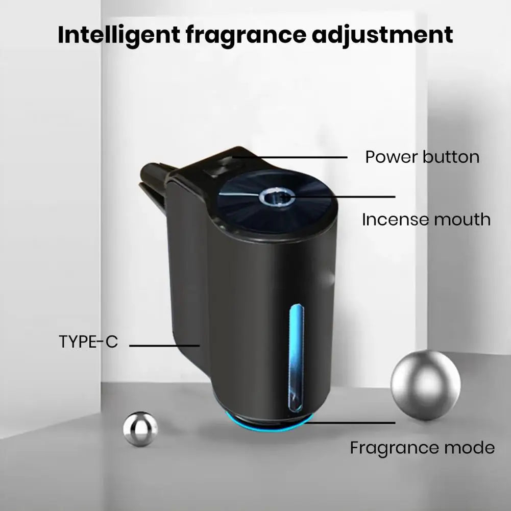 Smart Car Air Freshener Fragrance Dispenser 3 Modes Adjustable Air Vent Car Aromatherapy Diffuser Ultrasonic Atomizer