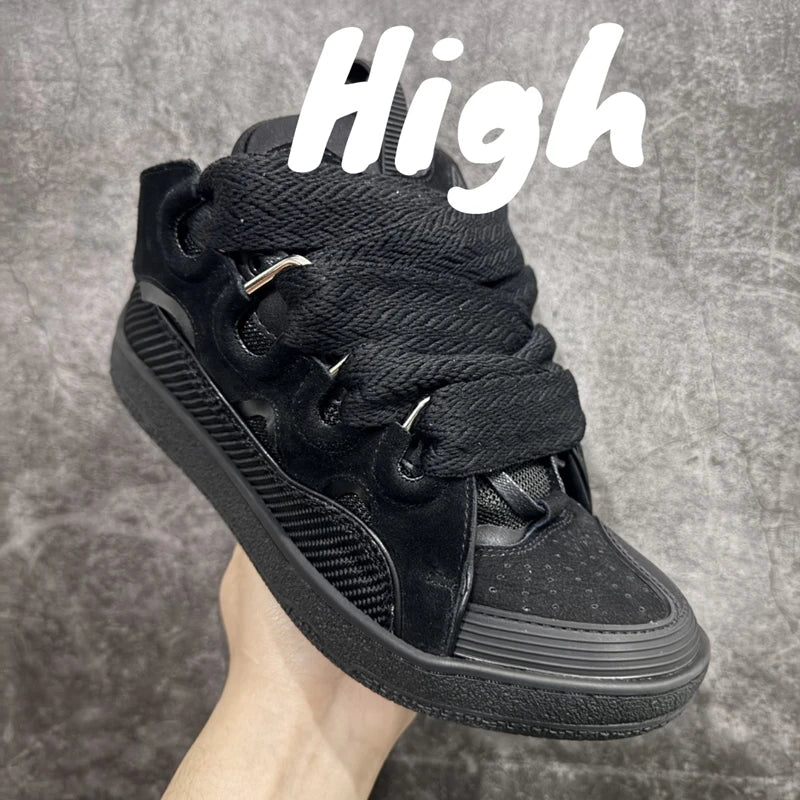 Men's Women's sports shoes Casual Shoes Colorful shoelace Matching Splicing color design Thick tongue Fashion Shoes Luxury