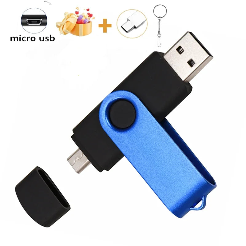 JASTER OTG 2 in 1 USB Flash Drive Pen Drive 128GB 64GB 32GB 16GB External Storage Frosted Double Application Micro USB Stick
