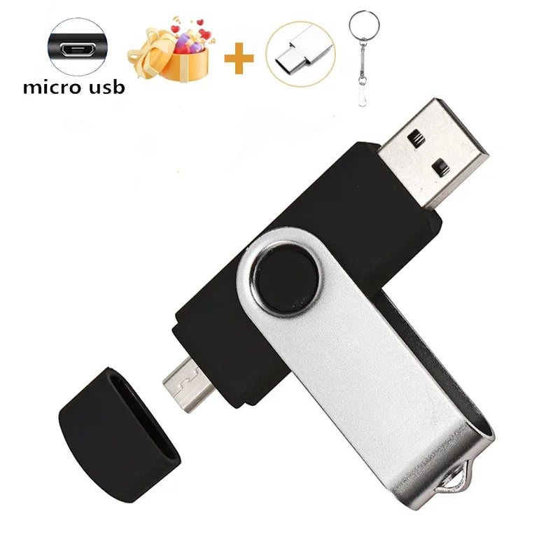 JASTER OTG 2 in 1 USB Flash Drive Pen Drive 128GB 64GB 32GB 16GB External Storage Frosted Double Application Micro USB Stick