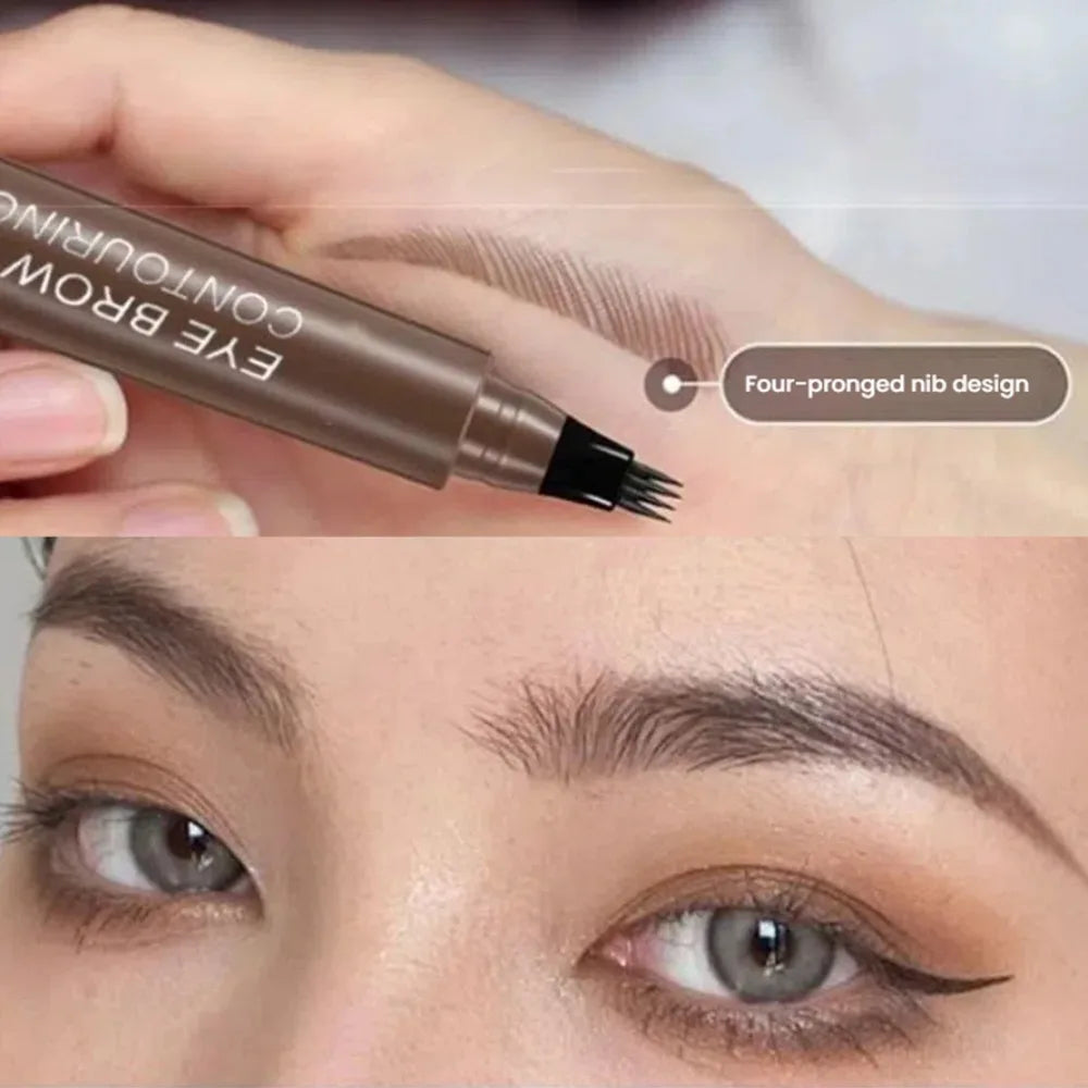 5 Colors Microblading Eyebrow Pen Waterproof Liquid Eyebrow Pencil Long Lasting Eyebrow Pen 4 Points Eye Brow Pen Cosmetics