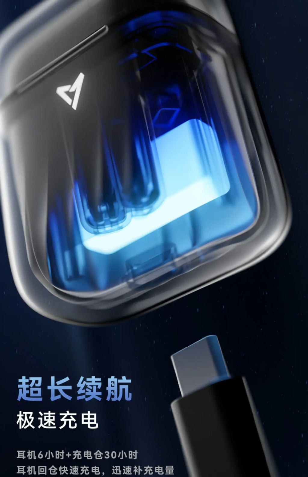 LIUP LP1 Luminous New Headphones Bluetooth Half in Ear Without Sensors Delay AI Active Noise Reduction  Dual Mode Switching Gift