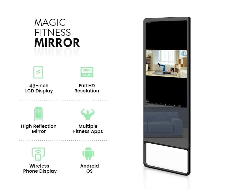 Fitness MirrorNew Fitness Mirror Touch Screen Electronic Smart Mirror Bathroom Smart Magic Mirror
