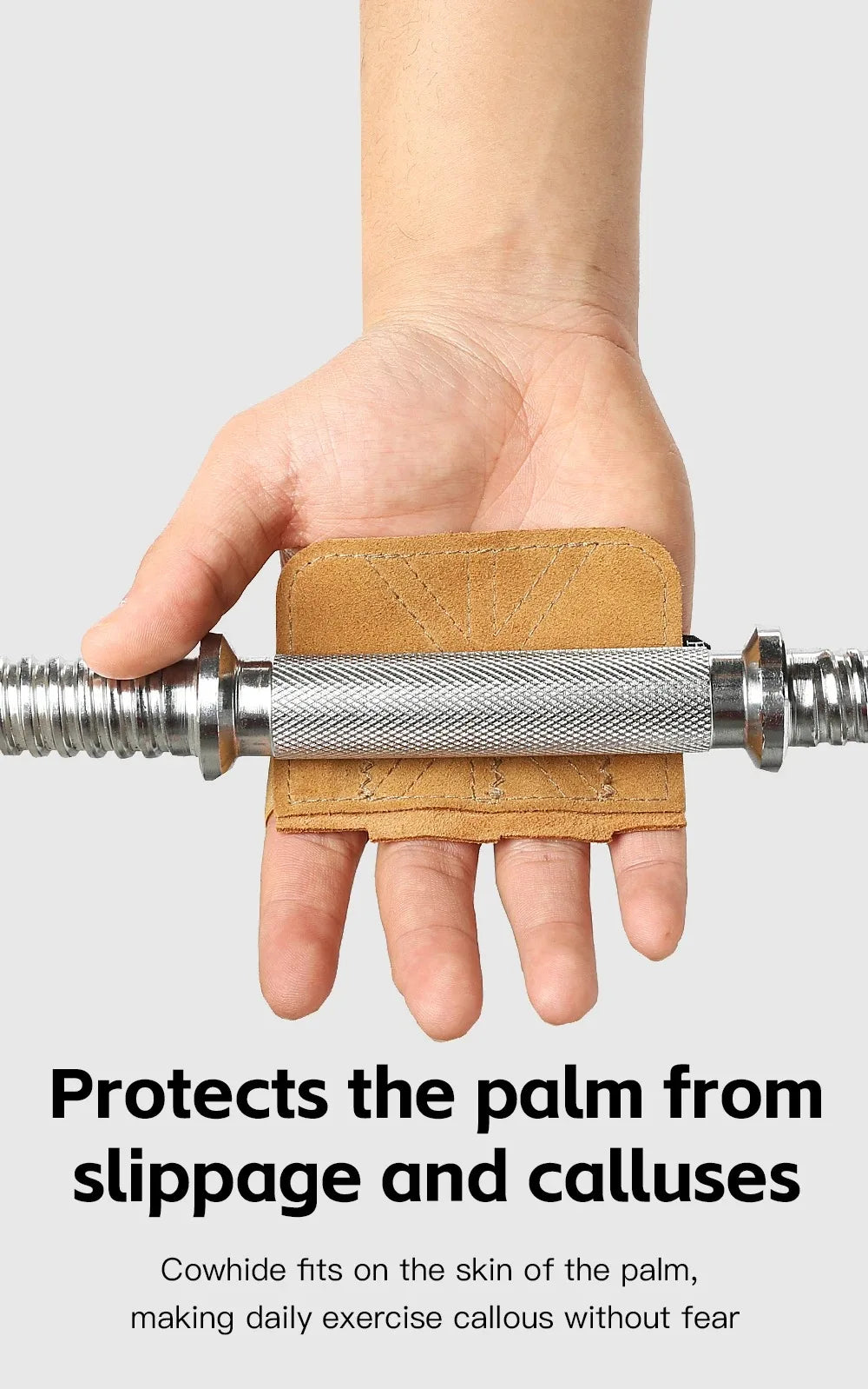 1Pair Leather Weight Lifting Training Gloves Palm Protection Breathable Gym Gloves Grips Anti-Skid Thicken