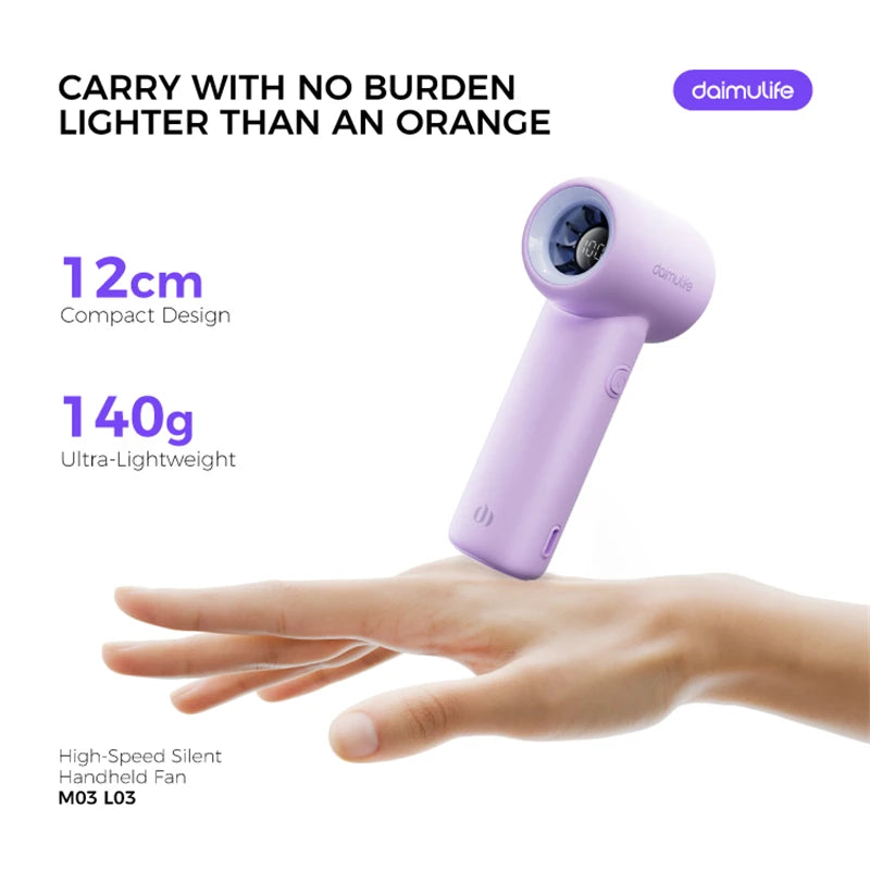 Portable Handheld  Turbo Fan 5 Gear Wind Battery Operated Up to 10 Working Hours Cooling Fan for Outdoor Activities Travel Beach