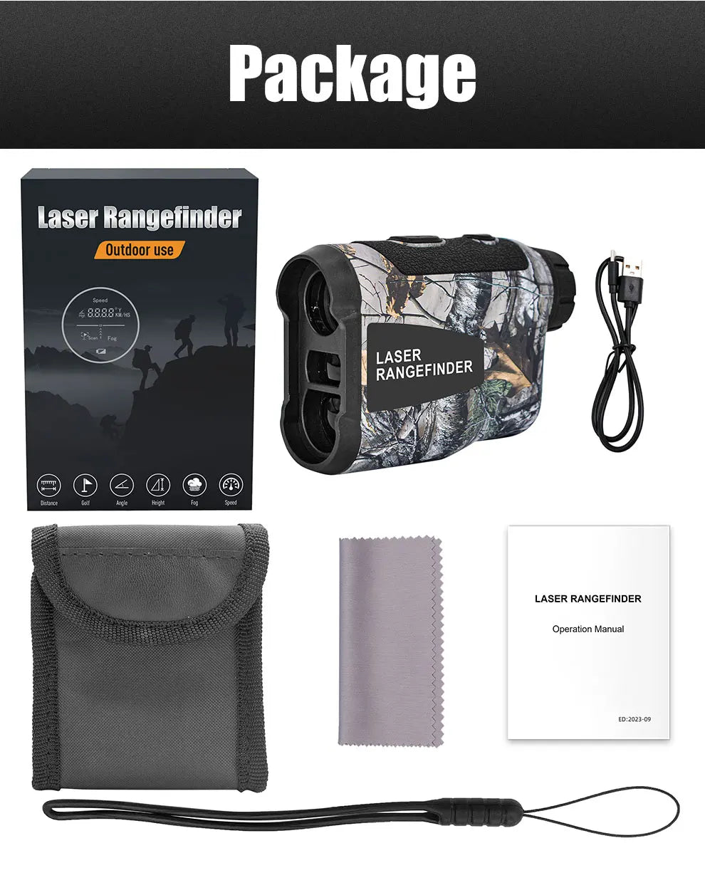 Laser Rangefinder for Hunting Golf Range Finder Distance Meter Telescope Telemeter 600M 800M 1000M Ranging Slope Height Angle