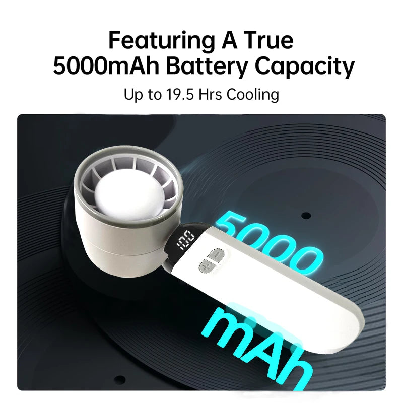 2025 Turbo Handheld Fan - 100-Speed Adjustable & 165g Ultra-Light, Foldable Portable Cooling w/ Lanyard for Outdoor Travel