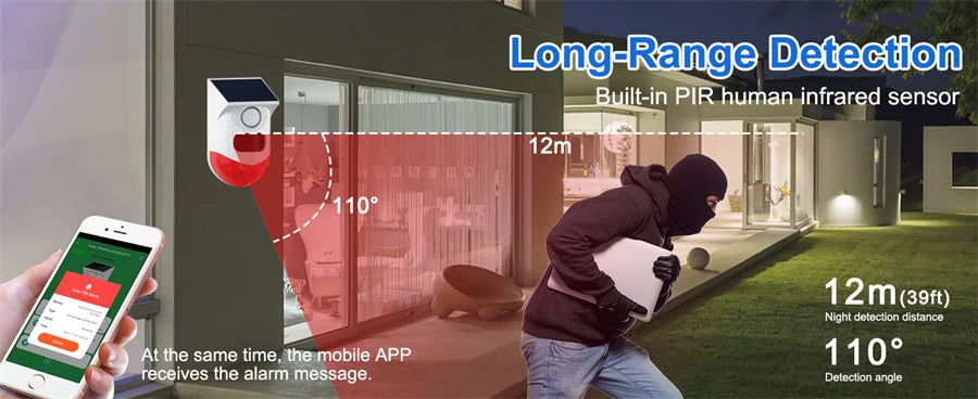 Smart Tuya Home Security WIFI APP Control PIR Sensor Alarm Detector Waterproof 120db Loud Sound Security Siren Strobe Light