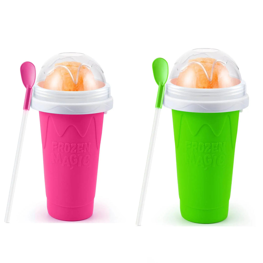 Slushie Cup DIY Magic Slushy Maker Cups Portable Cup for Juices Milk and Ice Cream Make Double Layers Silica with Lid Straw