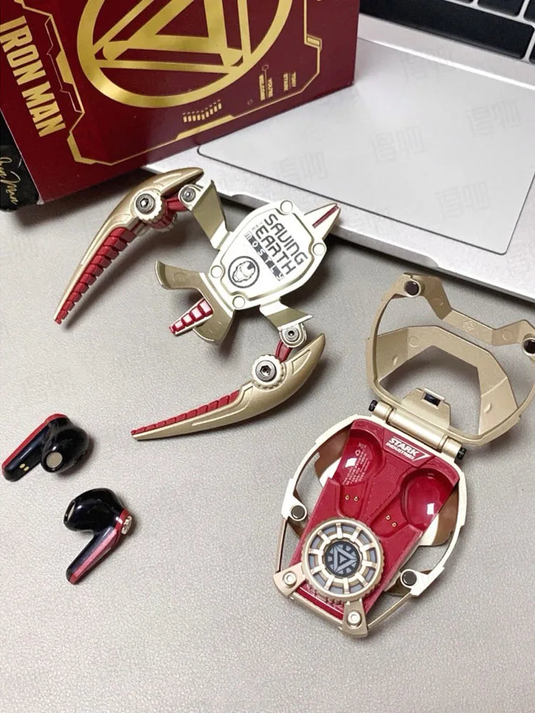 MARVEL Collaboration Bluetooth Headphones ANC Active Noice Cancellation Bluettoth Wireless Earphones Sports Gaming Gift Iron Man