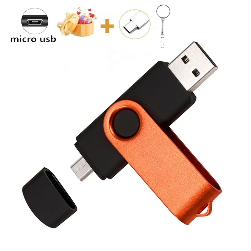 JASTER OTG 2 in 1 USB Flash Drive Pen Drive 128GB 64GB 32GB 16GB External Storage Frosted Double Application Micro USB Stick