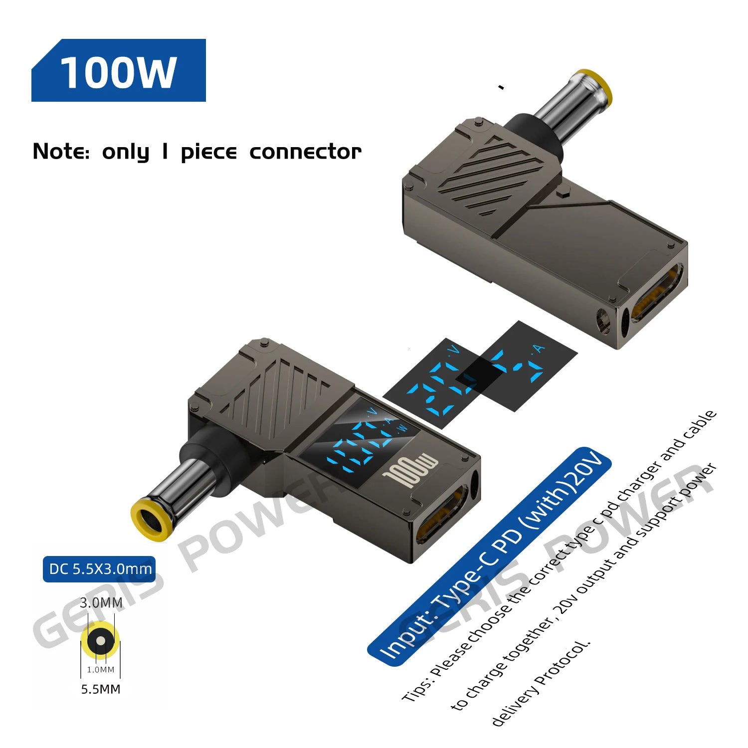 65W 90W 100W USB Type C PD to Laptop Computer Notebook Power Adapter Converter for Asus Dc Power Connector Jack for Lenovo HP