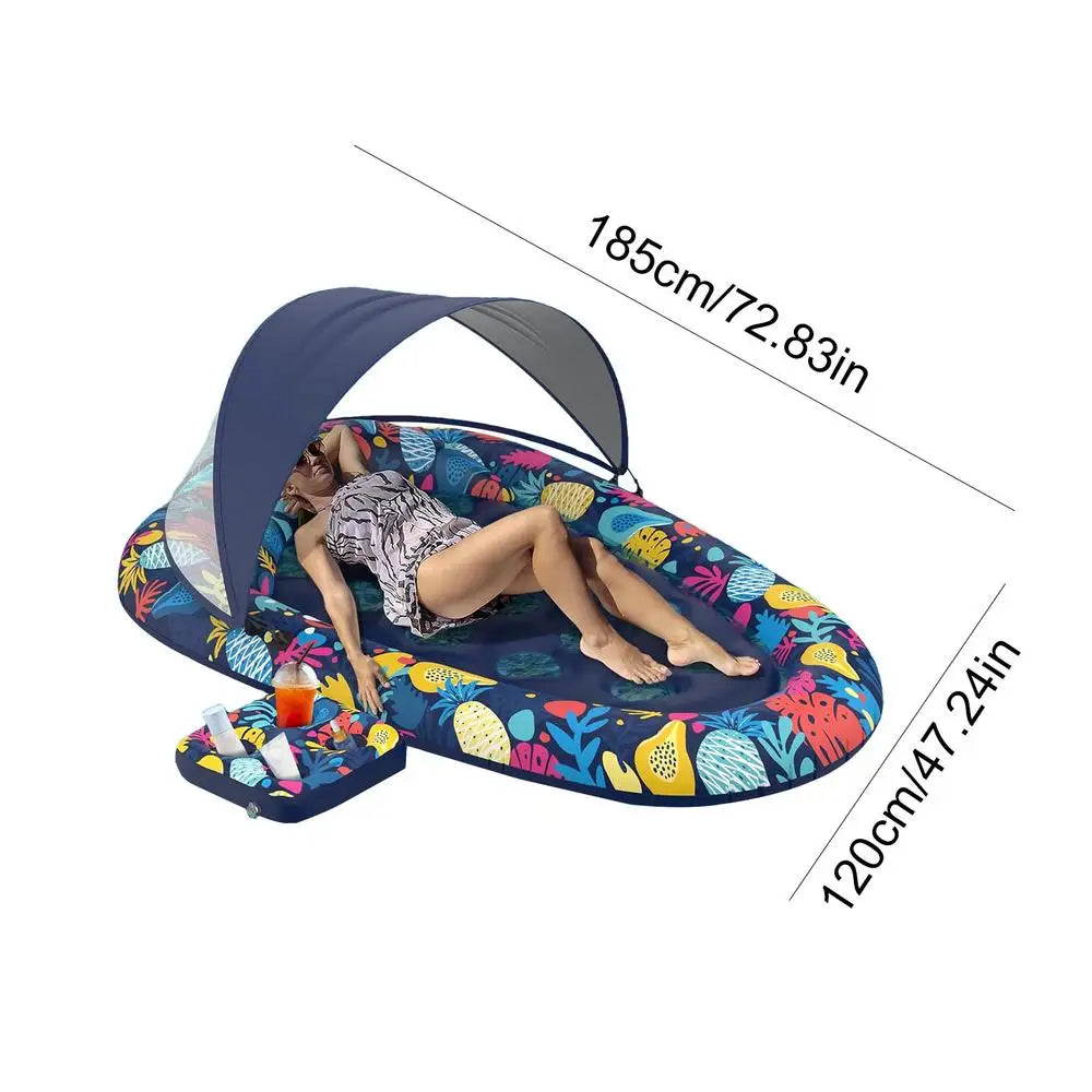 PVC Inflatable Pool Floating Lounger With Drink Holder Water Lounger Adult Water Sports Surfboard Air Bed Water Sofa Bed